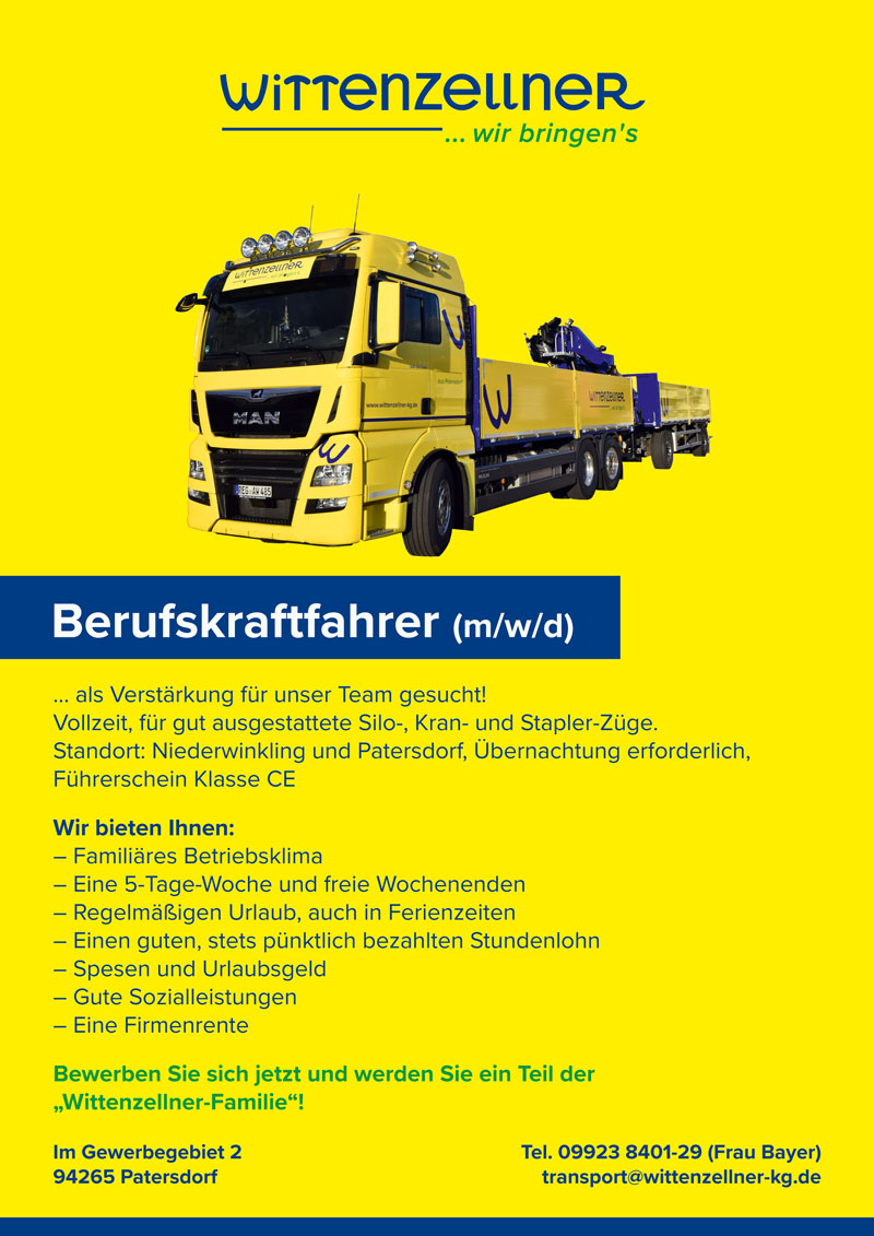 Fahrer-Job-Stellenanzeige